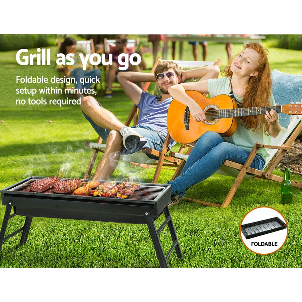 Outdoor > Camping Grillz Charcoal BBQ Grill Smoker Portable Barbecue Outdoor Foldable Camping