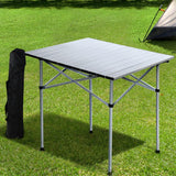 Outdoor > Camping Weisshorn Camping Table Roll Up Aluminum Portable Desk Picnic 70CM