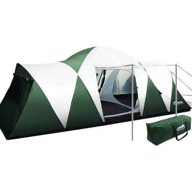 Outdoor > Camping Weisshorn Family Camping Tent 12 Person Hiking Beach Tents (3 Rooms) Green