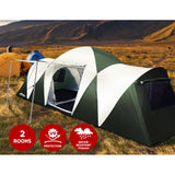 Outdoor > Camping Weisshorn Family Camping Tent 12 Person Hiking Beach Tents (3 Rooms) Green