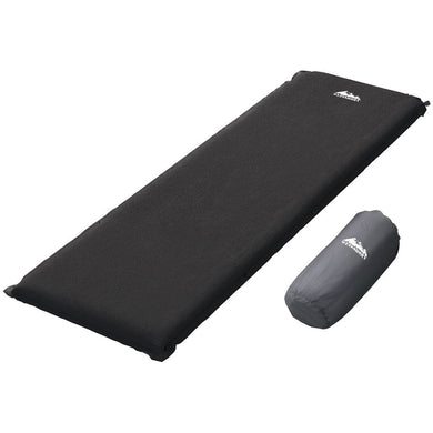 Outdoor > Camping Weisshorn Self Inflating Mattress 9.5CM Camping Sleeping Air Bed Single Black