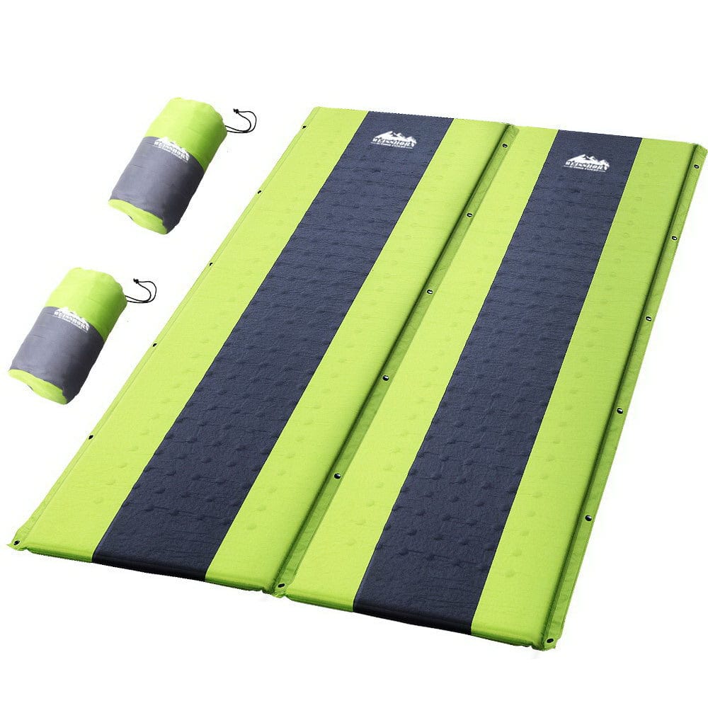 Outdoor > Camping Weisshorn Self Inflating Mattress Camping Sleeping Mat Air Bed Pad Double Green