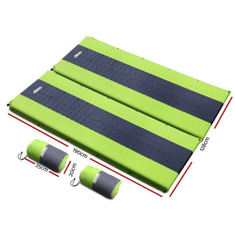 Outdoor > Camping Weisshorn Self Inflating Mattress Camping Sleeping Mat Air Bed Pad Double Green