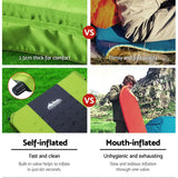 Outdoor > Camping Weisshorn Self Inflating Mattress Camping Sleeping Mat Air Bed Pad Double Green