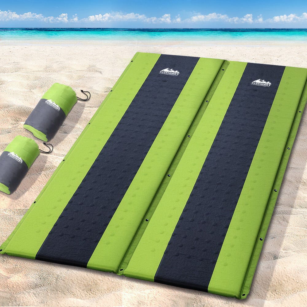 Outdoor > Camping Weisshorn Self Inflating Mattress Camping Sleeping Mat Air Bed Pad Double Green