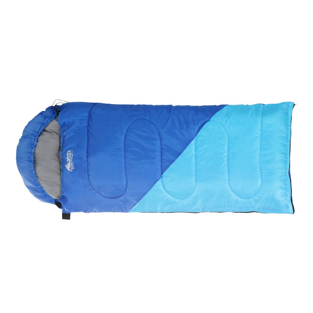 Outdoor > Camping Weisshorn Sleeping Bag 136cm Kids Camping Hiking Winter Blue