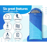 Outdoor > Camping Weisshorn Sleeping Bag 136cm Kids Camping Hiking Winter Blue