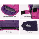 Outdoor > Camping Weisshorn Sleeping Bag Bags Kid 172cm Camping Hiking Thermal Pink