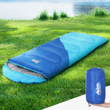 Outdoor > Camping Weisshorn Sleeping Bag Bags Kids 172cm Camping Hiking Thermal Blue