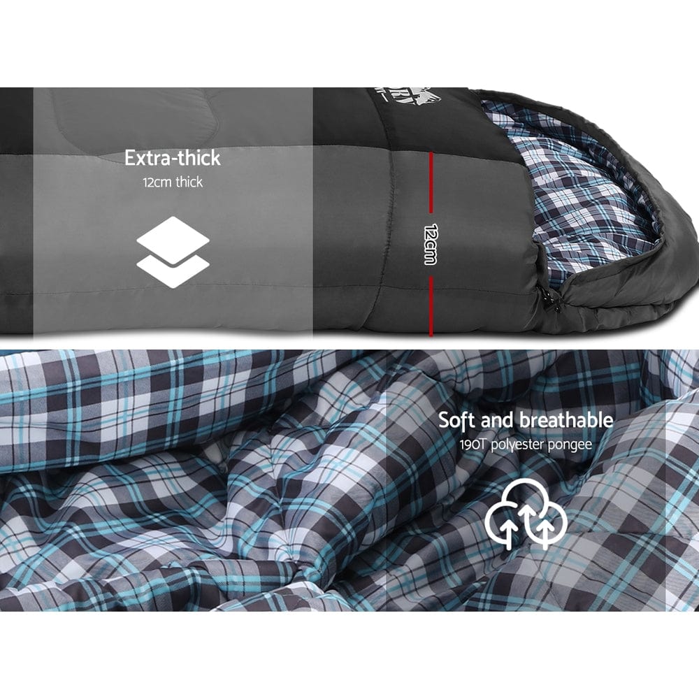 Outdoor > Camping Weisshorn Sleeping Bag Camping Hiking Tent Winter Thermal Comfort 0 Degree Black