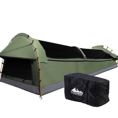 Outdoor > Camping Weisshorn Swags King Single Camping Swag Canvas Tent Deluxe