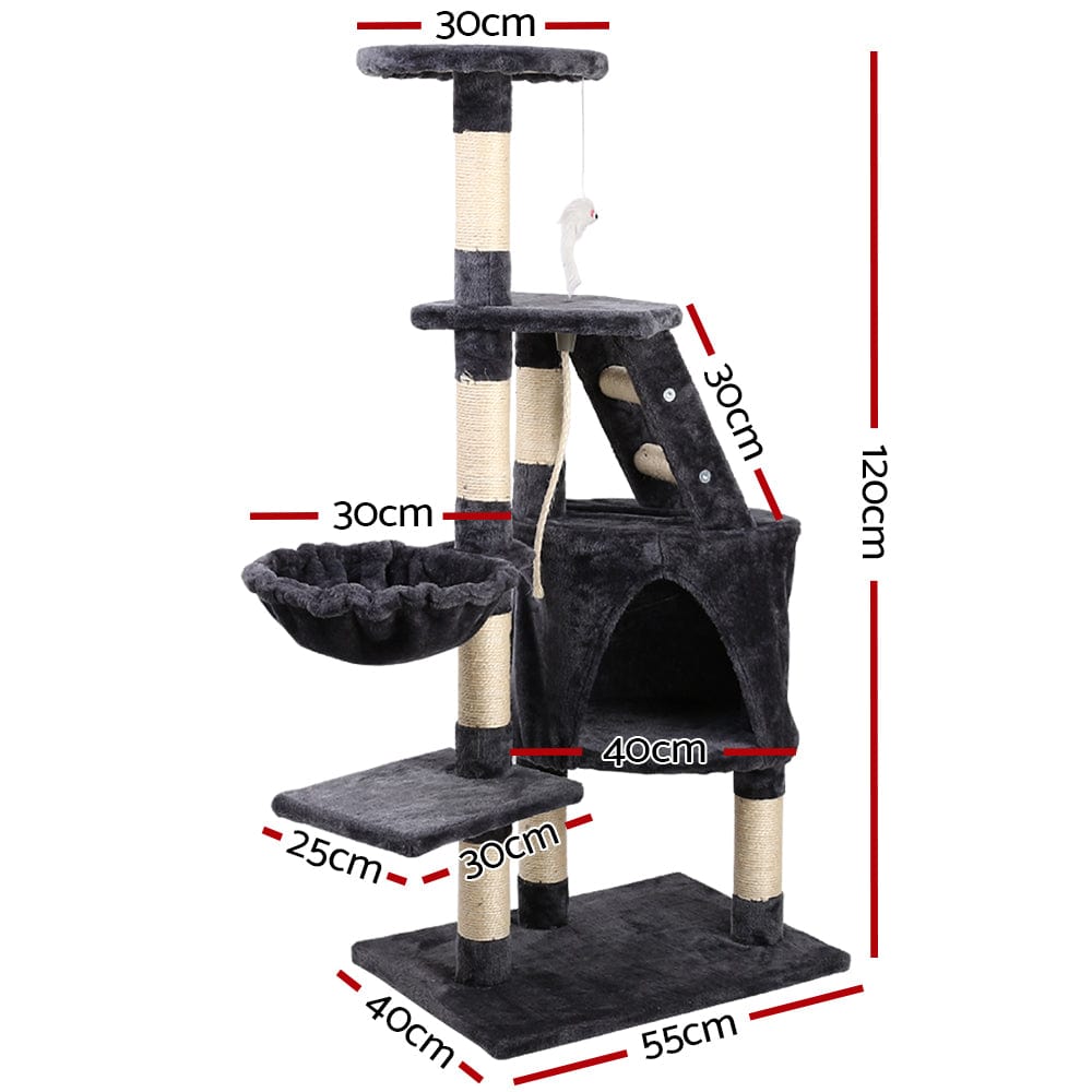 Pet Care > Cat Supplies i.Pet Cat Tree 120cm Trees Scratching Post Scratcher Tower Condo House Furniture Wood Multi Level