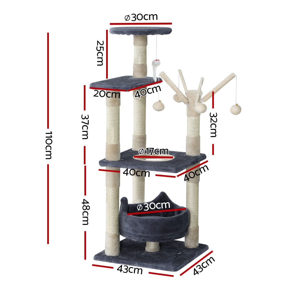 Pet Care > Cat Supplies i.Pet Cat Tree Scratching Post Scratcher Cat Tree Tower Condo House toys 110cm