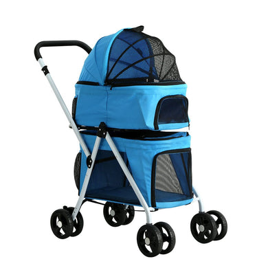 Pet Care > Cat Supplies i.Pet Pet Stroller Dog Pram Large Cat Carrier Travel Foldable 4 Wheels Double