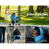 Pet Care > Cat Supplies i.Pet Pet Stroller Dog Pram Large Cat Carrier Travel Foldable 4 Wheels Double