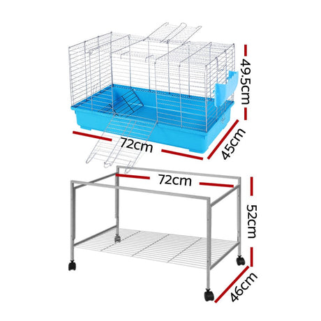 Pet Care > Cat Supplies i.Pet Rabbit Cage Hutch Cages Indoor Hamster Enclosure Carrier Bunny Blue