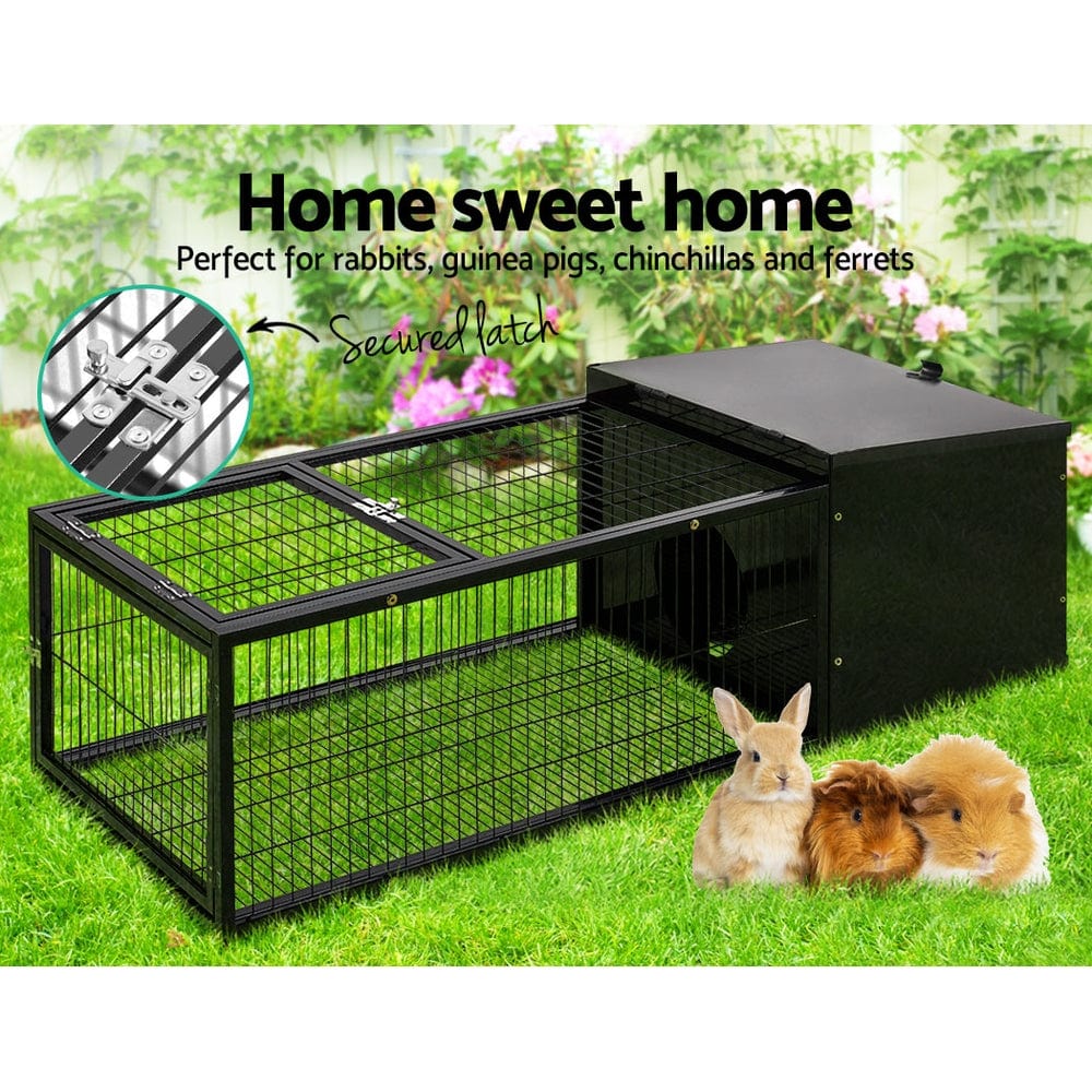 Pet Care > Coops & Hutches i.Pet Rabbit Cage Hutch Cages Indoor Outdoor Hamster Enclosure Pet Metal Carrier 122CM Length