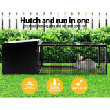 Pet Care > Coops & Hutches i.Pet Rabbit Cage Hutch Cages Indoor Outdoor Hamster Enclosure Pet Metal Carrier 122CM Length