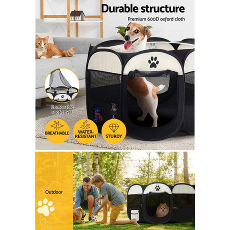 Pet Care > Dog Supplies i.Pet Dog Playpen Pet Playpen Enclosure Crate 8 Panel Play Pen Tent Bag Puppy Fence 2XL