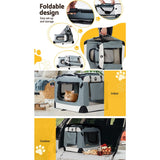 Pet Care > Dog Supplies i.Pet Pet Carrier Large Soft Crate Dog Cat Travel Portable Cage Kennel Foldable