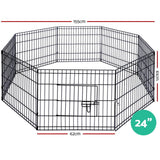 Pet Care > Dog Supplies i.Pet Pet Dog Playpen 24" 8 Panel Puppy Exercise Cage Enclosure Fence