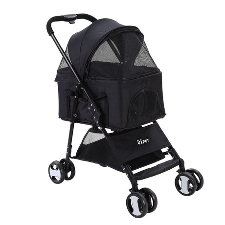 Pet Care > Dog Supplies i.Pet Pet Stroller Dog Carrier Foldable Pram 3 IN 1 Middle Size Black