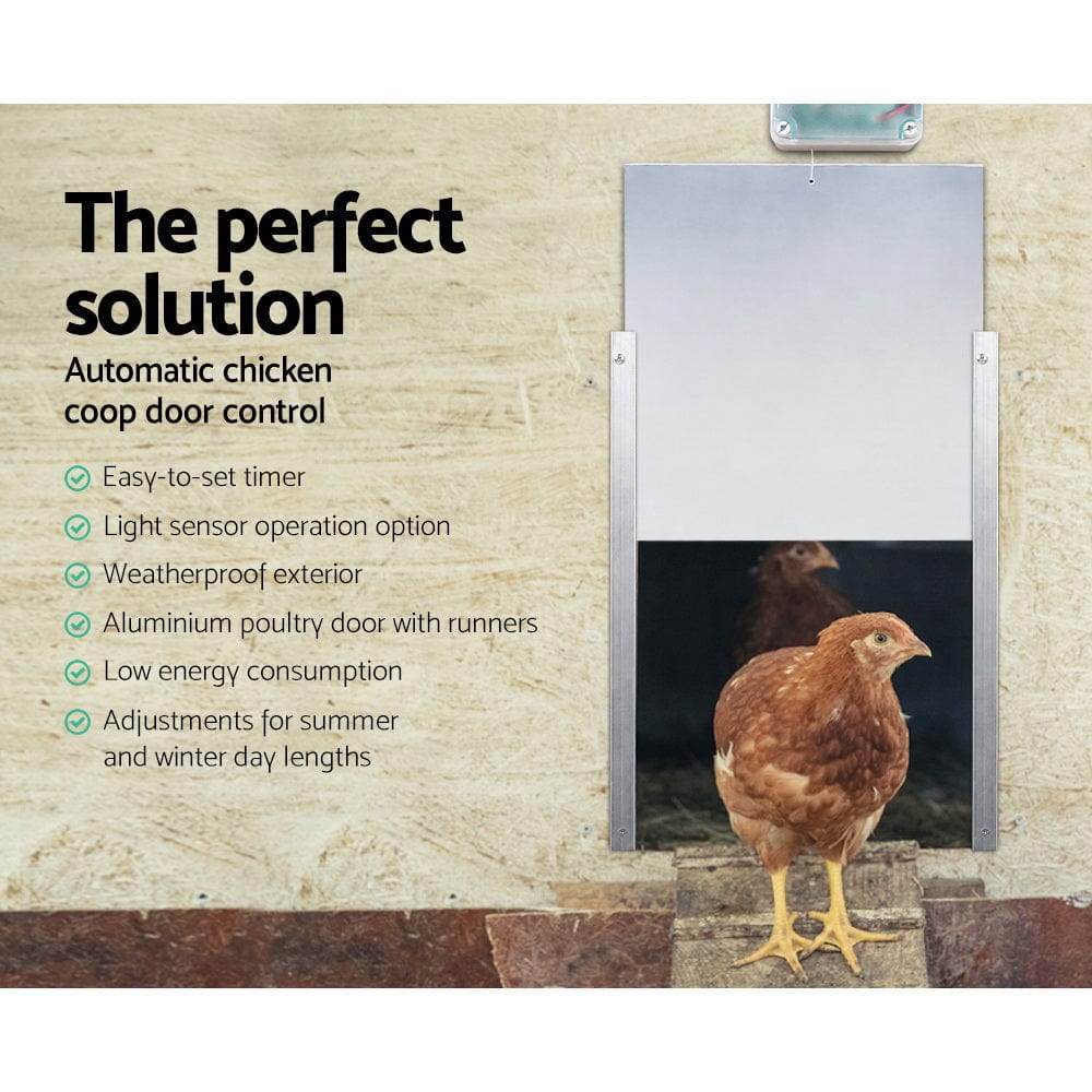 Pet Care > Farm Supplies Giantz Automatic Chicken Coop Door Opener Cage Closer