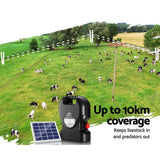 Pet Care > Farm Supplies Giantz Electric Fence Energiser Solar Fencing Energizer Charger Farm Animal 10km 0.5J