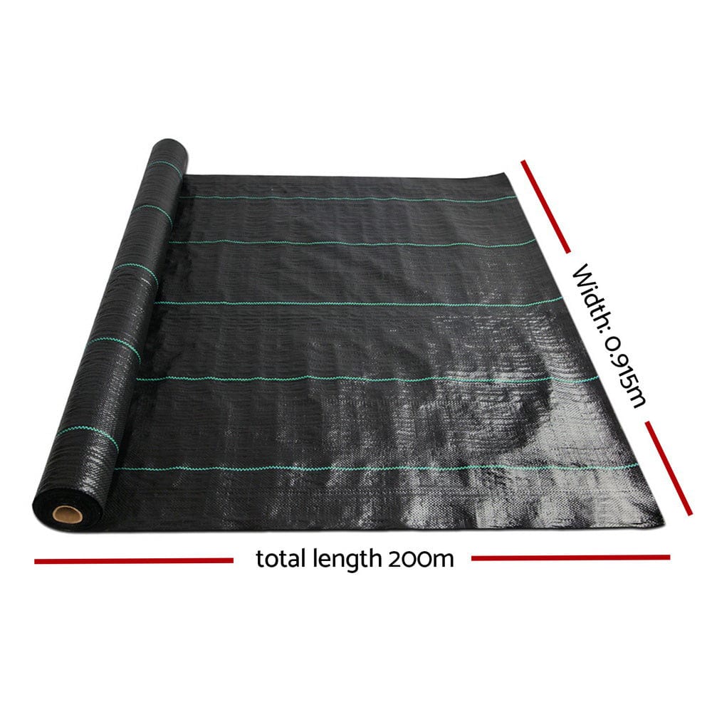 Pet Care > Farm Supplies Instahut 0.915x 200m Weedmat Weed Control Mat Matting Woven Fabric Plants