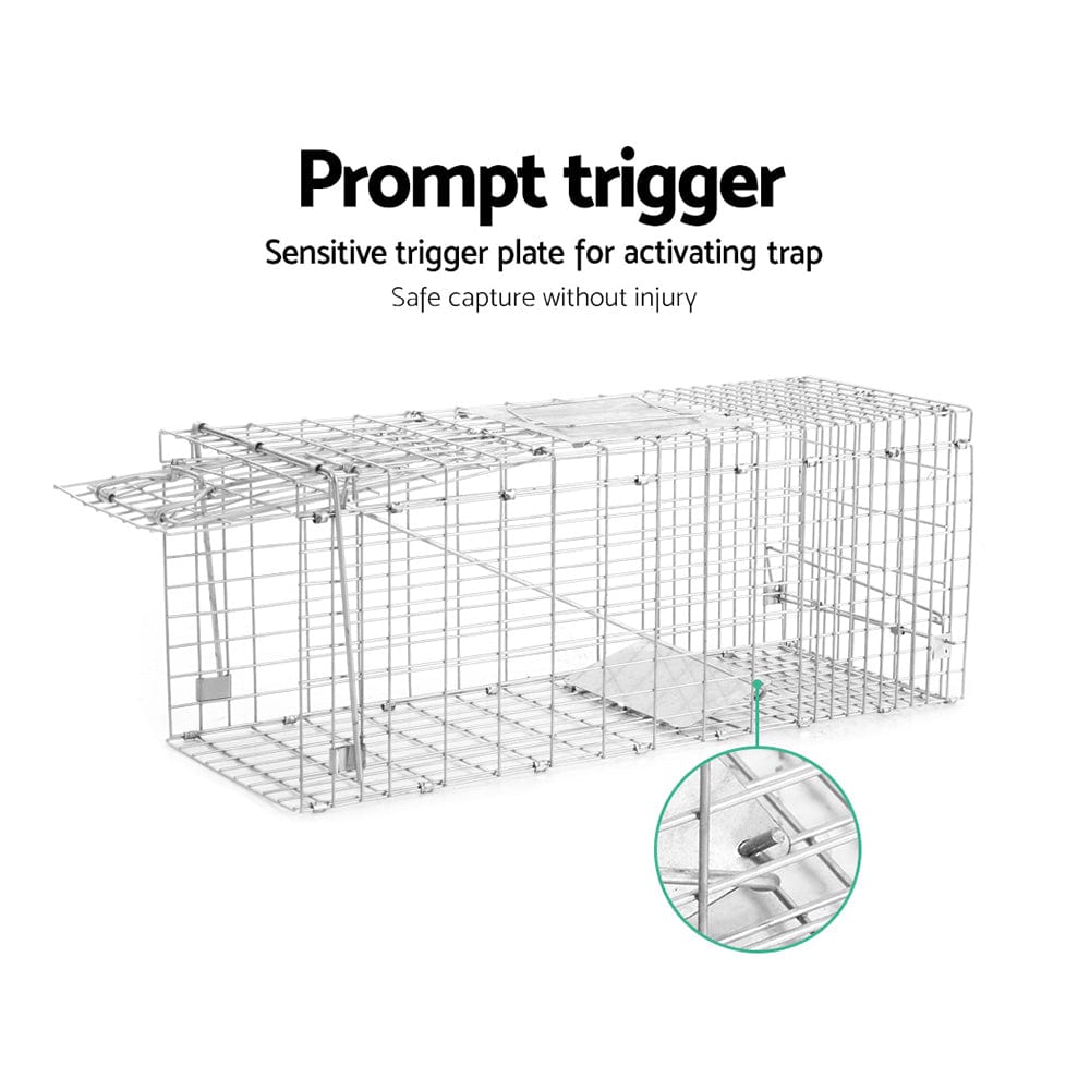 Pet Care > Pest Control Humane Animal Trap Cage 66 x 23 x 25cm  - Silver