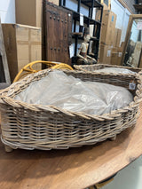 Rattan Pet Basket W Cushion - Large Rattan Pet Basket W Cushion - Large