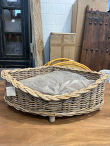 Rattan Pet Basket W Cushion - Small Rattan Pet Basket W Cushion - Small