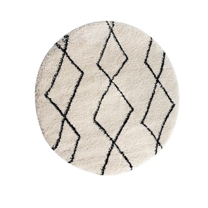 Rugs 160x160ccm Nomadic Round Poly Rug 160X160 CREAM/BLACK