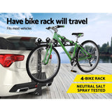 Sports & Fitness > Bikes & Accessories Giantz 4 Bicycle Carrier Bike Rack Car Rear Hitch Mount 2" Towbar Foldable