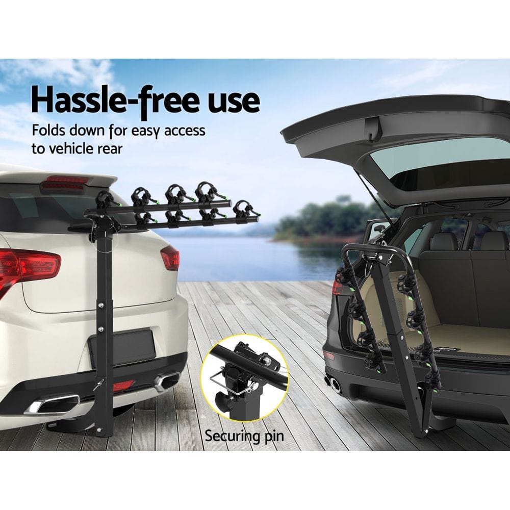 Sports & Fitness > Bikes & Accessories Giantz 4 Bicycle Carrier Bike Rack Car Rear Hitch Mount 2" Towbar Foldable