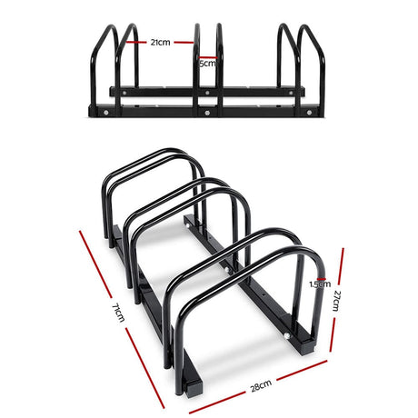 Sports & Fitness > Bikes & Accessories Weisshorn 3 Bike Stand Floor Bicycle Storage Black