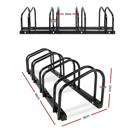 Sports & Fitness > Bikes & Accessories Weisshorn 4 Bike Stand Floor Bicycle Storage Black