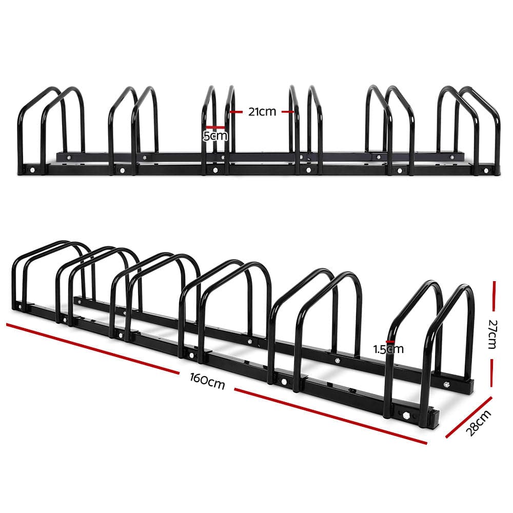 Sports & Fitness > Bikes & Accessories Weisshorn 6 Bike Stand Floor Bicycle Storage Black