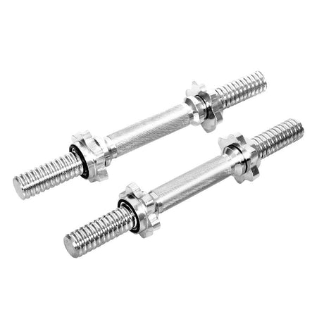 Sports & Fitness > Fitness Accessories 45cm Dumbbell Bar Solid Steel Pair Gym Home Exercise Fitness 150KG Capacity