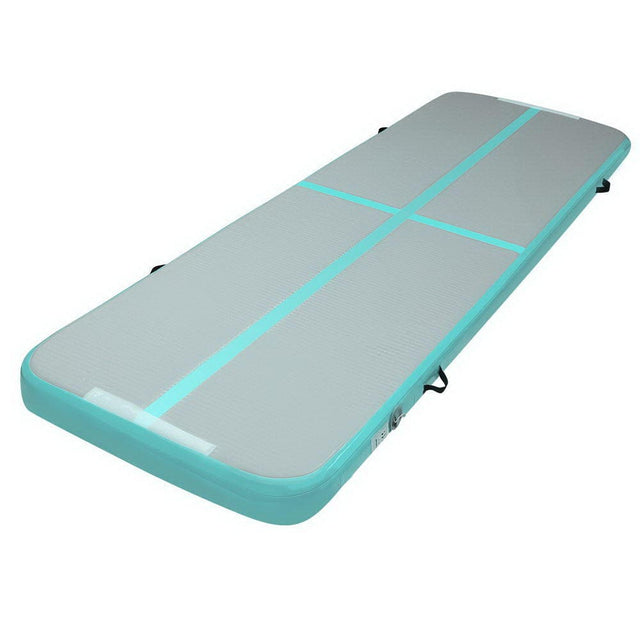 Sports & Fitness > Fitness Accessories Everfit 3m x 1m Air Track Mat Gymnastic Tumbling Mint Green and Grey