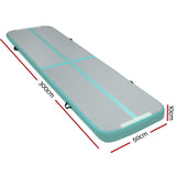 Sports & Fitness > Fitness Accessories Everfit 3m x 1m Air Track Mat Gymnastic Tumbling Mint Green and Grey