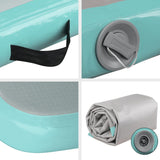 Sports & Fitness > Fitness Accessories Everfit 3m x 1m Air Track Mat Gymnastic Tumbling Mint Green and Grey