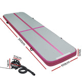 Sports & Fitness > Fitness Accessories Everfit GoFun 3X1M Inflatable Air Track Mat with Pump Tumbling Gymnastics Pink