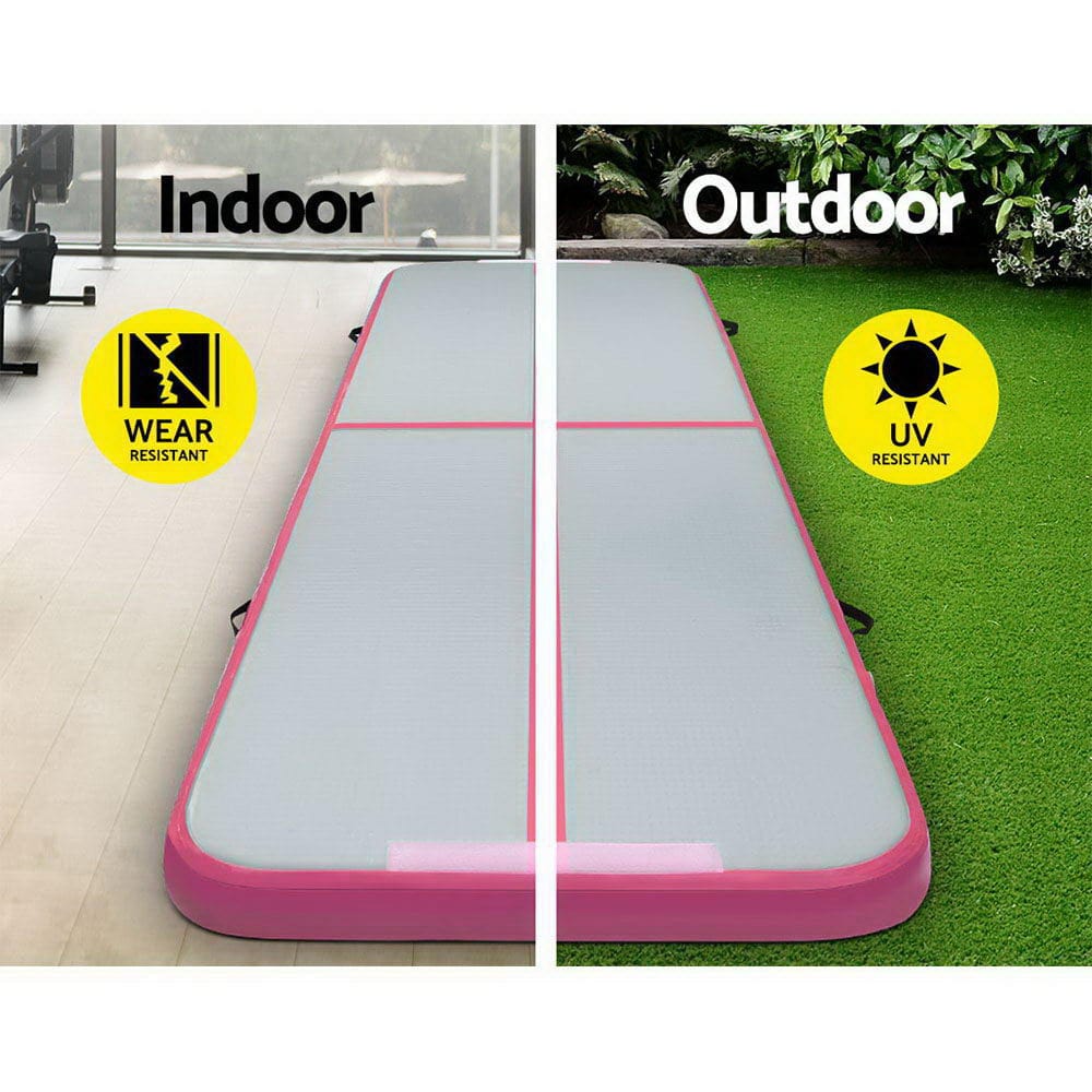 Sports & Fitness > Fitness Accessories Everfit GoFun 3X1M Inflatable Air Track Mat with Pump Tumbling Gymnastics Pink