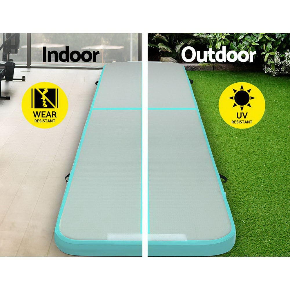 Sports & Fitness > Fitness Accessories Everfit GoFun 4X1M Inflatable Air Track Mat with Pump Tumbling Gymnastics Green