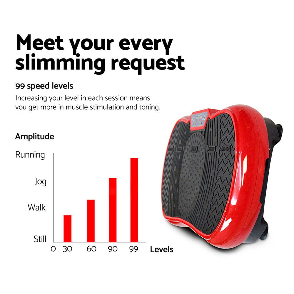 Sports & Fitness > Fitness Accessories Everfit Vibration Machine Plate Platform Body Shaper Home Gym Fitness Red