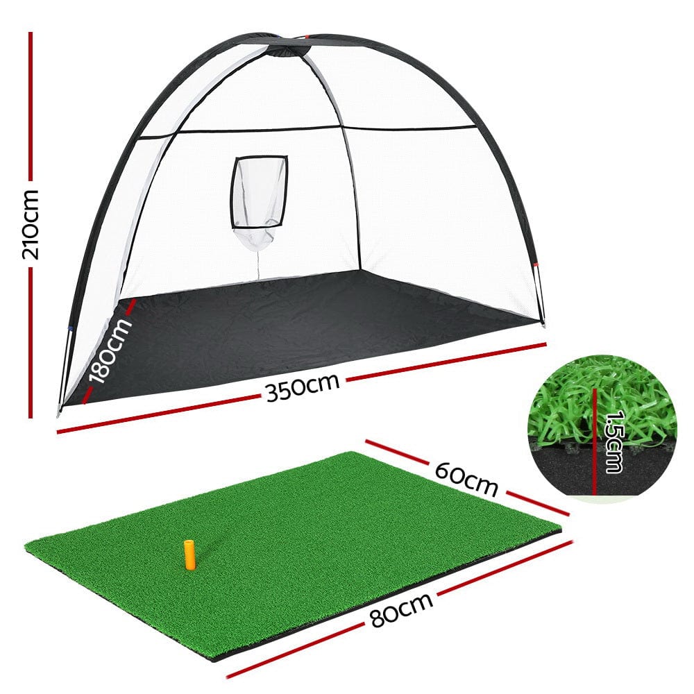 Sports & Fitness > Golf Everfit 3.5M Golf Practice Net with Driving Mat Training Target Hitting Mat