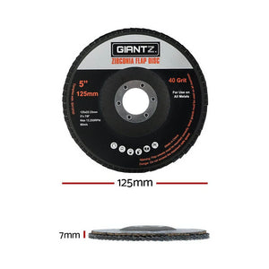 Tools > Industrial Tools Giantz 20 PCS Zirconia Sanding Flap Disc 5" 125mm 40Grit Angle Grinding Wheel