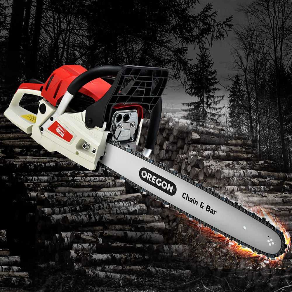 Tools > Industrial Tools Giantz Petrol Chainsaw Commercial 52cc E-Start 20 Oregon Bar Pruning Chain Saw