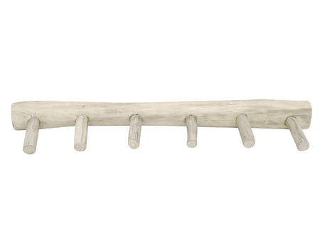 White Wash Teak Hook - Large